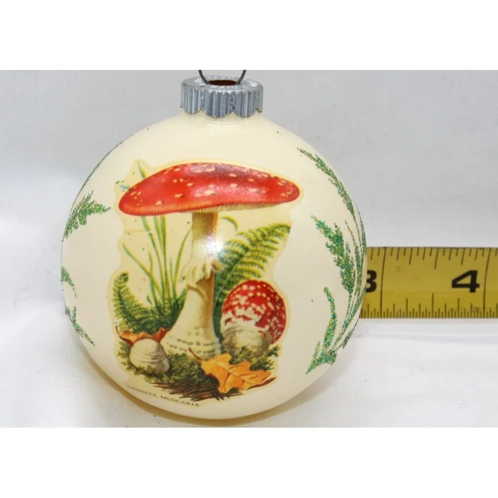 VTG MUSHROOM Glass Christmas Ornament‎ 2.5